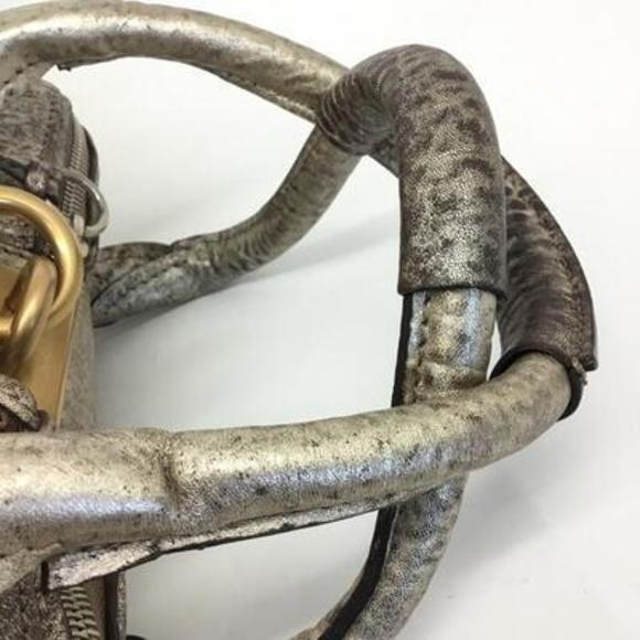 Chloe Paddington Medium Shoulder Bag Leather Silver Gold Brown - Picture 9 of 13